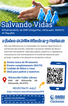 flyer for Spanish Suicide Prevention in Spanish