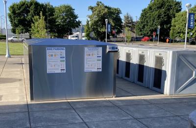 Bike lockers available at Wilsonville Transit Center