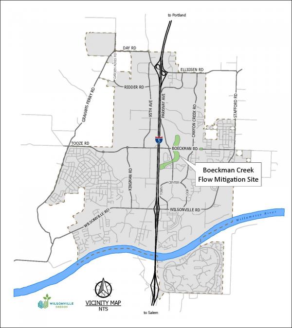 Boeckman Creek Flow Mitigation Site Vicinity Map